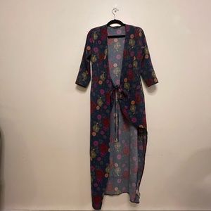 floral wrap dress.